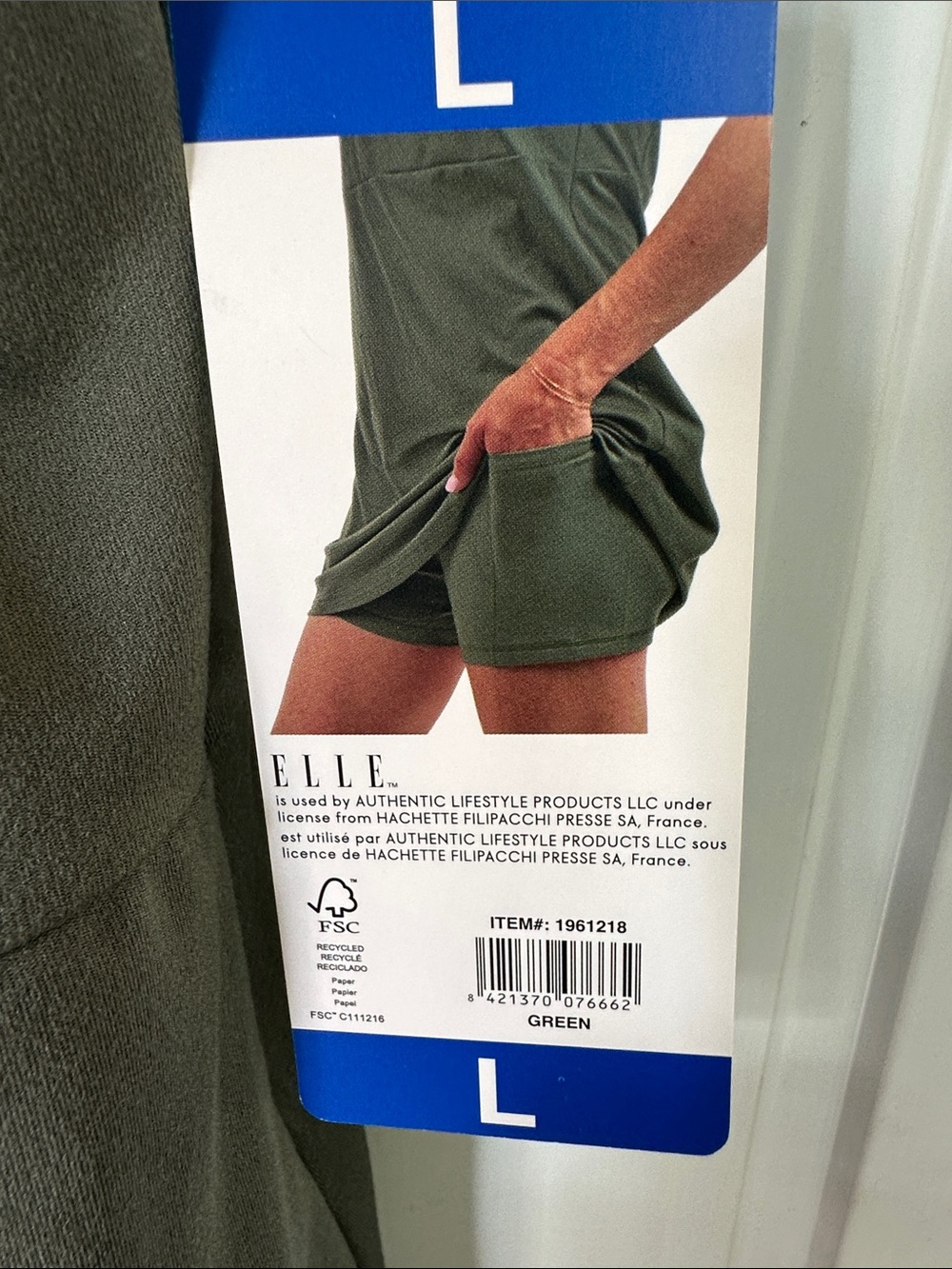 NWT Elle Sport Olive Green Sleeveless Athletic Dress Cool Summer - Picture 3 of 6
